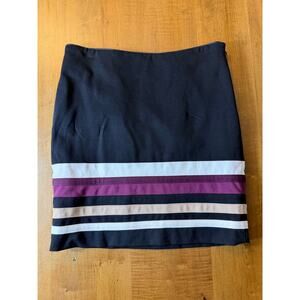 White House Black Market Black Skirt Pencil Striped side zip size 4